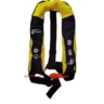 Automatic inflatable lifejacket with 150N buoyancy, MED certified, designed for marine safety.