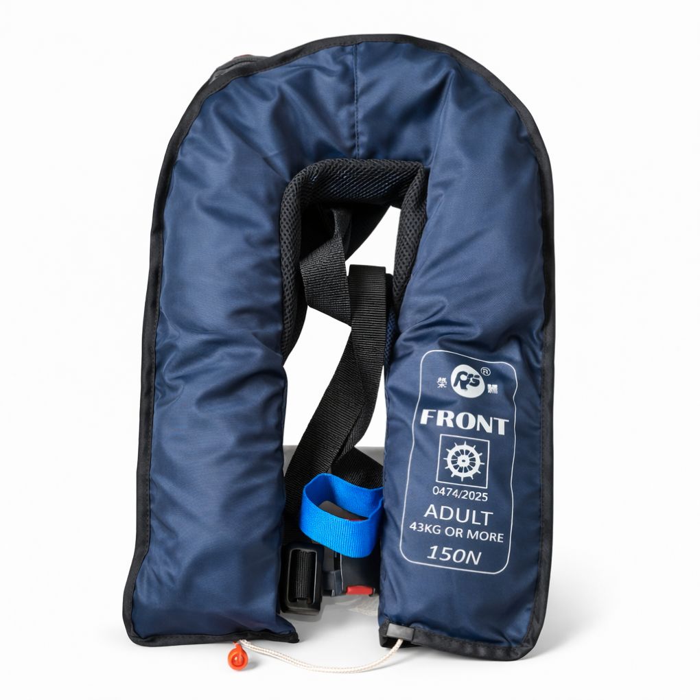 Automatic inflatable lifejacket 275N MED certified marine safety life vest designed for offshore use, vessel crew protection, and emergency flotation support