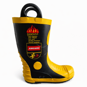 Fireman boot heat resistant firefighting safety boots designed for marine, offshore, and industrial emergency response operations