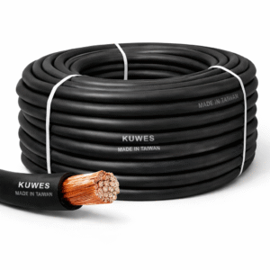KUWES welding cable black single rubber insulation mixed copper heavy duty welding power cable for industrial and marine welding applications