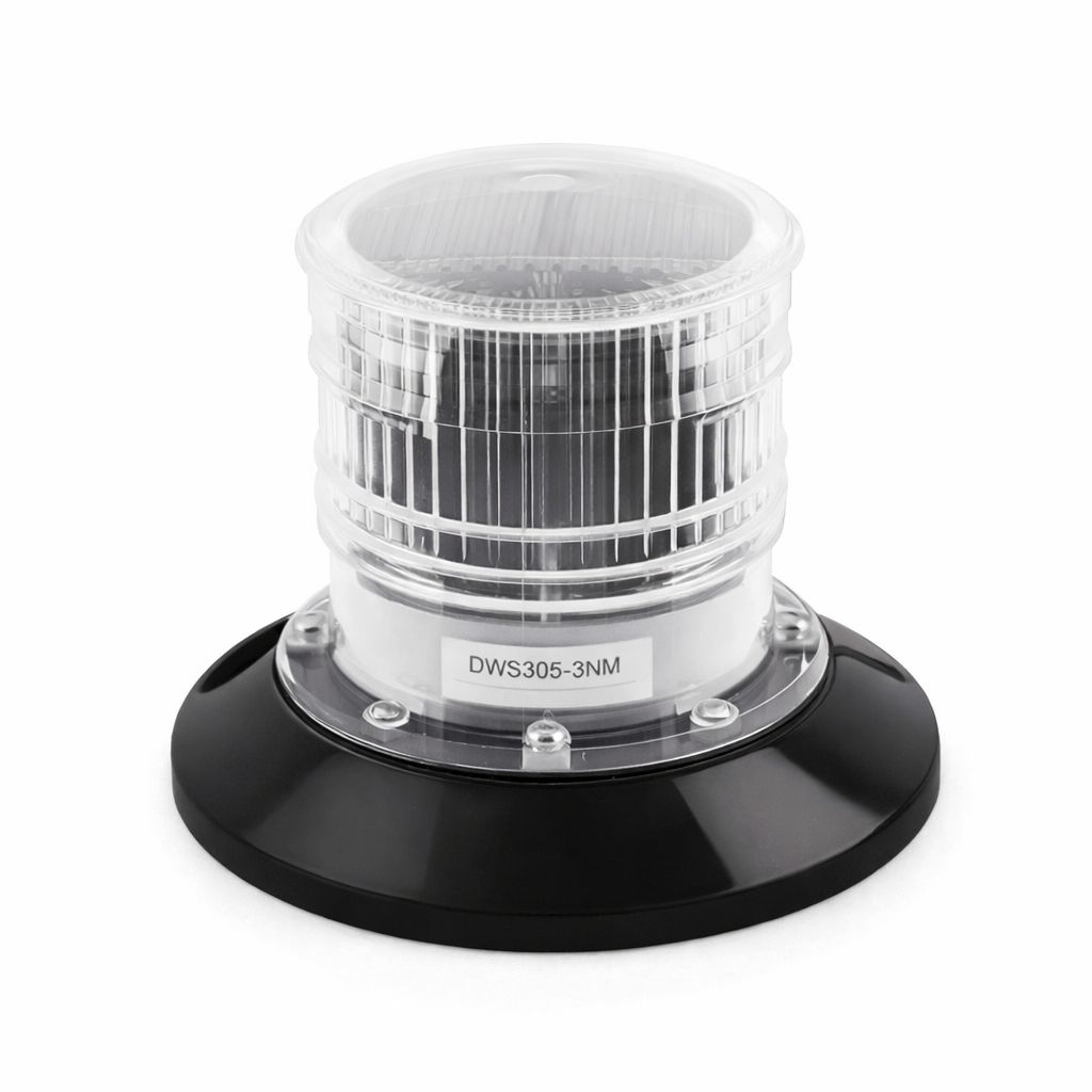 DWS305 white marine navigation light solar powered LED for barges and pontoons