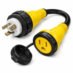 Marine power adapter plug used for converting shore power connections on boats and yachts