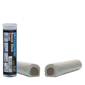 WEICON Repair Stick Steel 57 g 10533057 steel-filled epoxy repair compound for metal repair and sealing on white background.