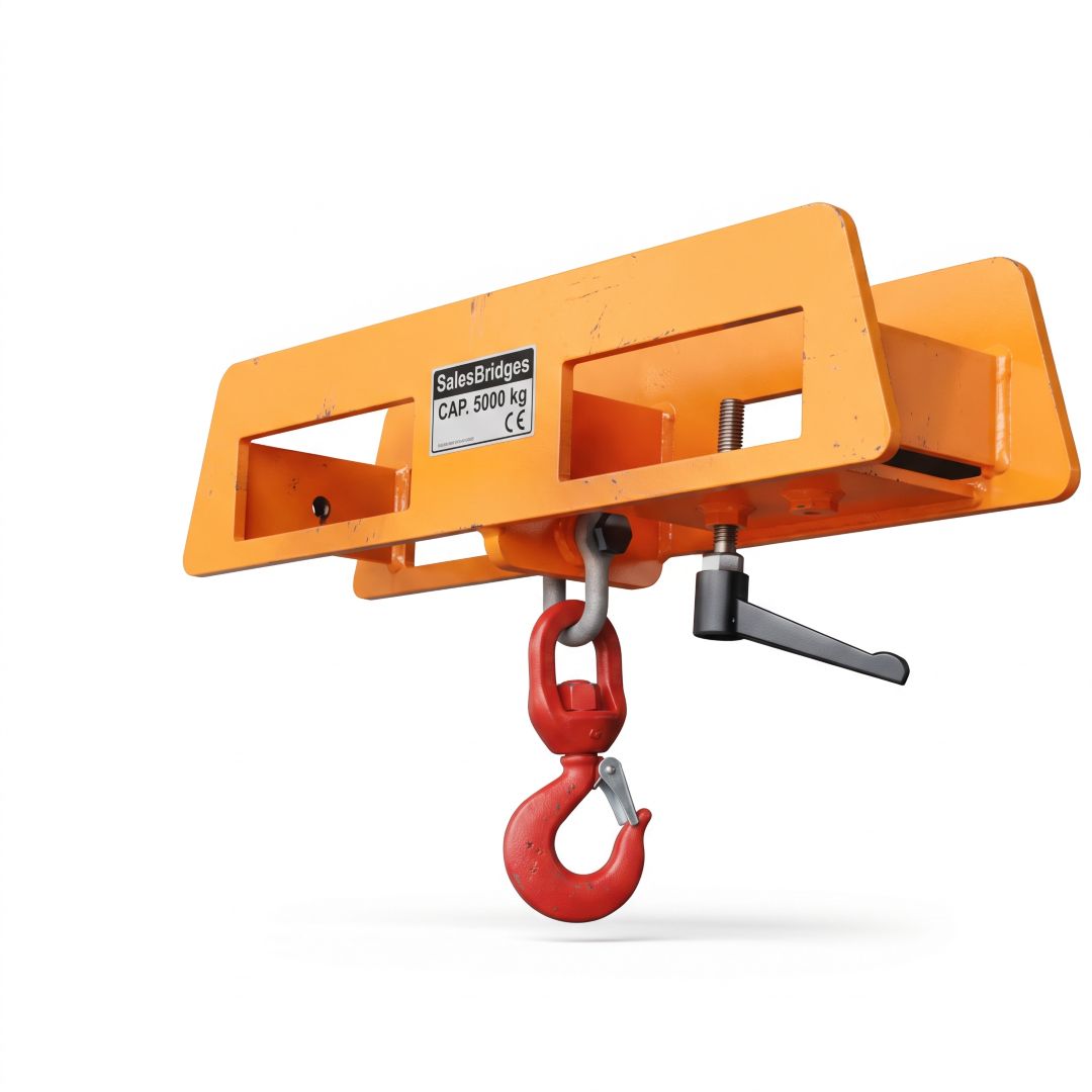 SalesBridges Forklift Lifting Beam with Load Hook – 5000 kg (5-Ton) Capacity